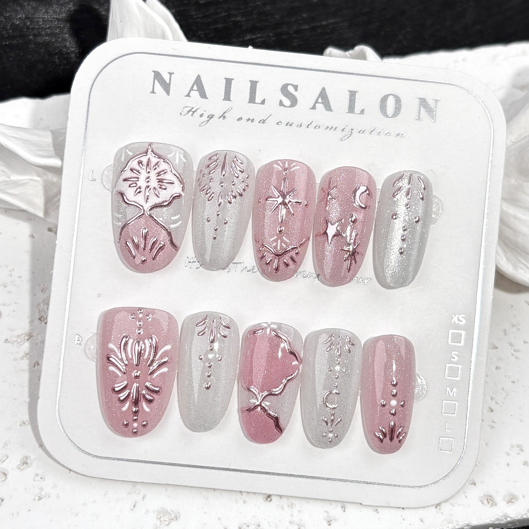 Premium Dekorative Press-On Nagelset