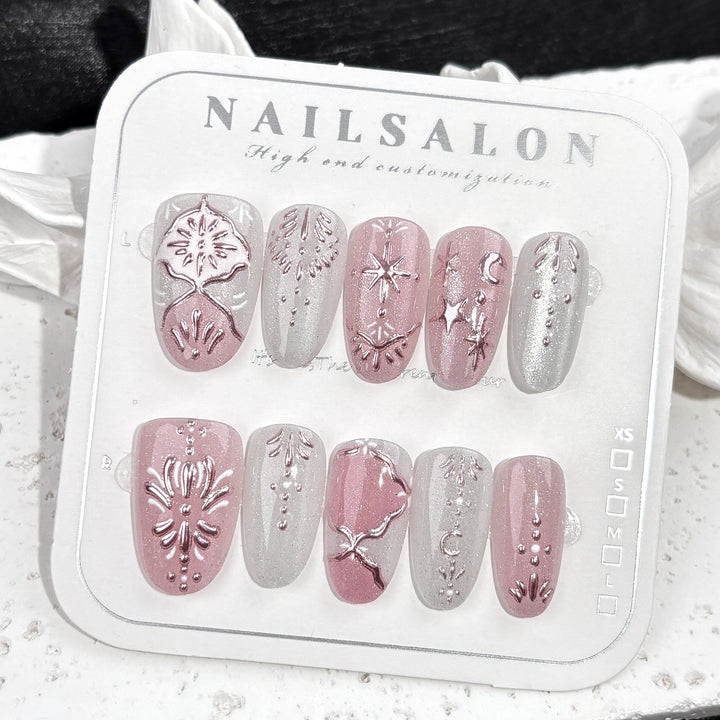 Premium Dekorative Press-On Nagelset