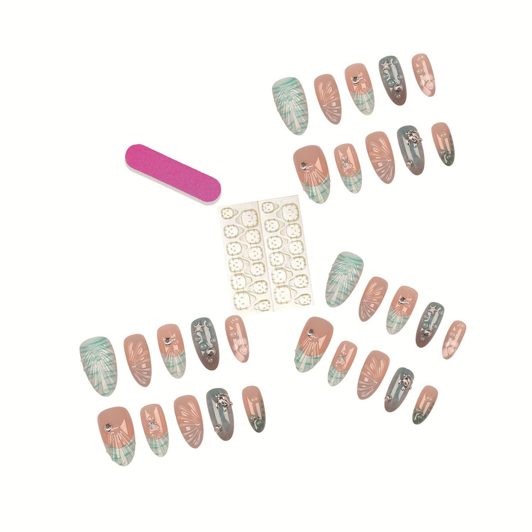 Küsten-Themen Press-On Nagelkunst Set