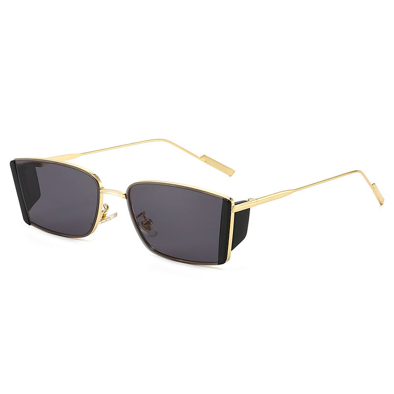 Damen elegante quadratische Sonnenbrille mit feinem Metallrahmen Karnz