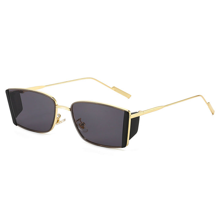 Damen elegante quadratische Sonnenbrille mit feinem Metallrahmen Karnz