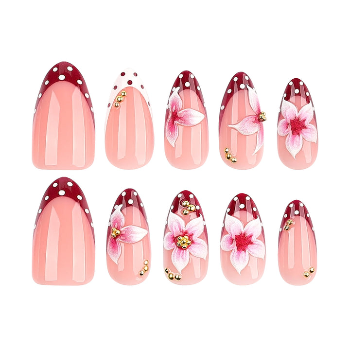 Künstliche Fingernägel mit Blumendesign Karnz