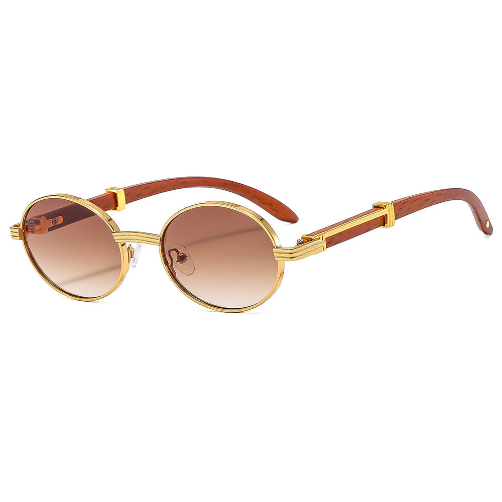 Vintage-inspirierte runde Sonnenbrille mit luxuriösen goldenen Akzenten Karnz