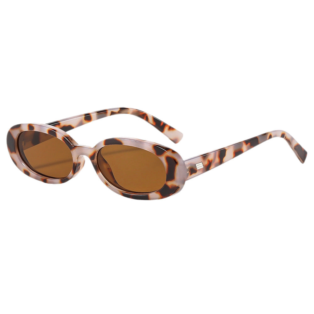 Damen modische Sonnenbrille mit ovalem Rahmen und trendigen Gläsern Karnz