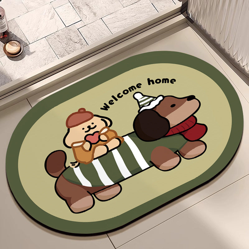 Niedlicher Cartoon Hund Badezimmermatte Karnz