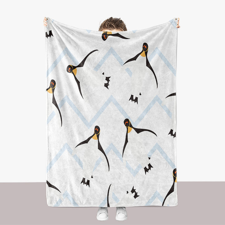Pinguin-Themen-Plüsch-Wurfdecke