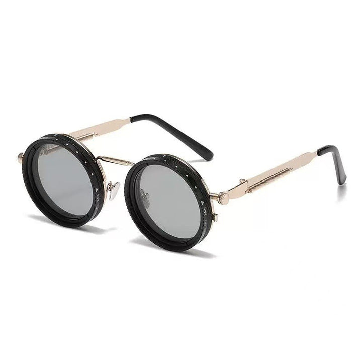 Damen vintage inspirierte runde Sonnenbrille mit einzigartigem Rahmen Karnz