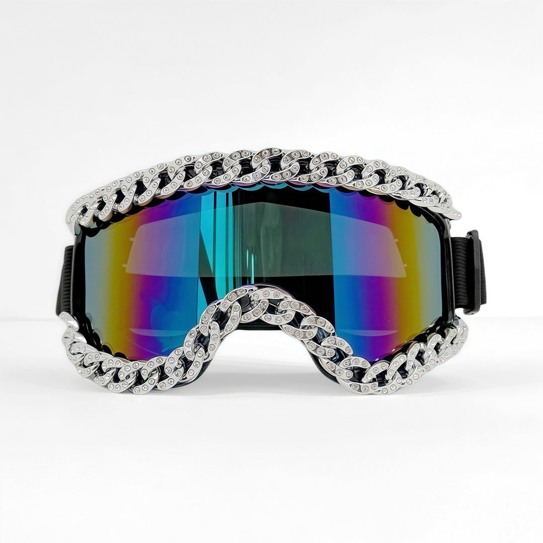 Unisex Skibrille mit funkelndem Kristallrahmen Karnz