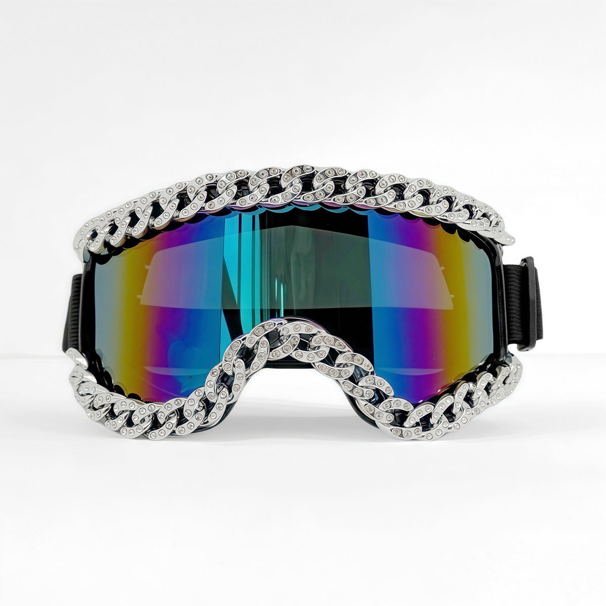 Unisex Skibrille mit funkelndem Kristallrahmen Karnz