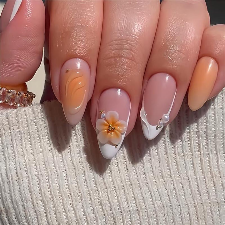 Dekoratives Blumen Acryl Nagelset Karnz