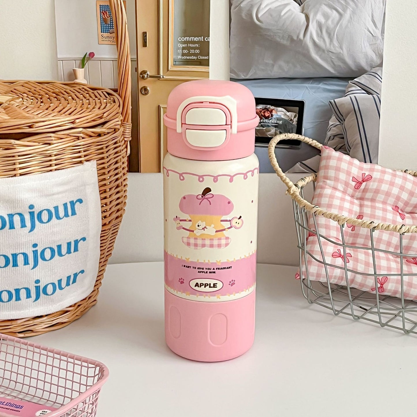 Damen Isolierte Trinkflasche mit fröhlichem Hundedesign Karnz