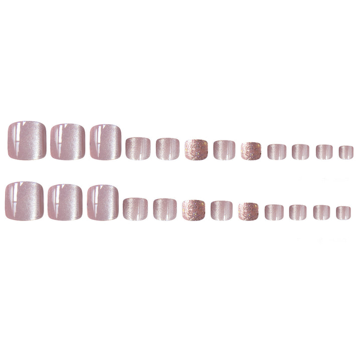 Elegante Glitzerpediküre-Nagelkunst Karnz