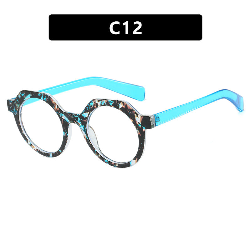 Damen extravagante runde Sonnenbrille mit farblich akzentuiertem Rahmen Karnz