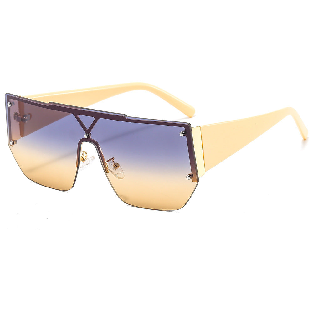Damen modische Oversize-Sonnenbrille mit einzigartigem geometrischen Rahmen Karnz