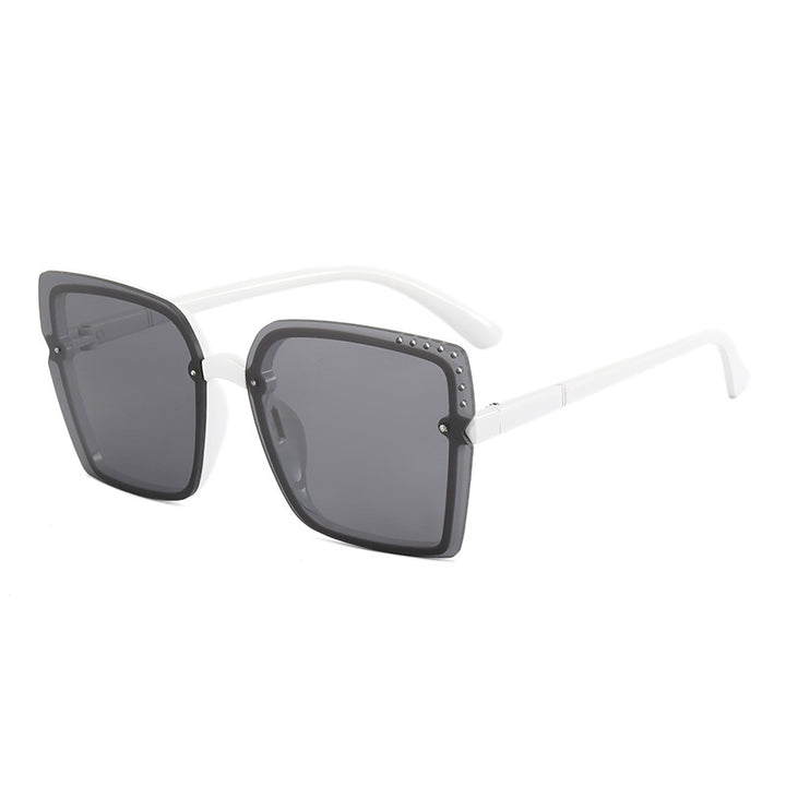 Damen Quadratische Sonnenbrille mit funkelnden Rahmenakzenten Karnz