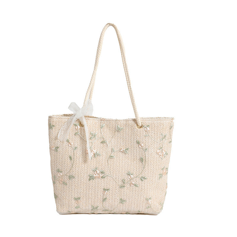 WoBestickte Strohtasche Karnz
