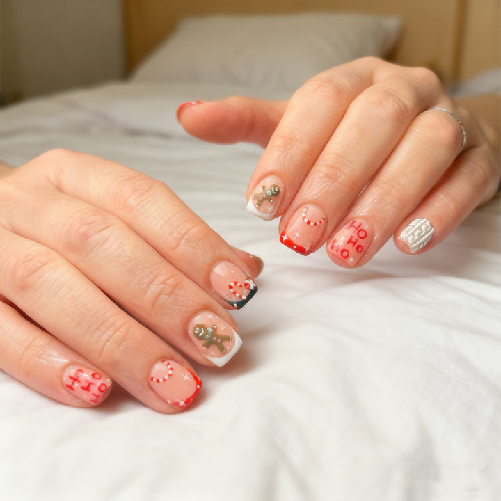 Festliche Feiertags-Themen Press-On Nail Art Karnz