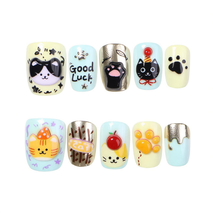 Verspielt Thematisches Press-On Nagelkunst Set Karnz