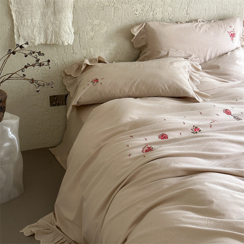Luxuriöses Baumwollsatin-Bettwäsche-Set mit Hotelverschluss und extra-weichen Kissenbezügen