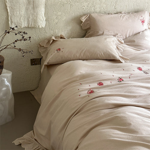 Luxuriöses Baumwollsatin-Bettwäsche-Set mit Hotelverschluss und extra-weichen Kissenbezügen