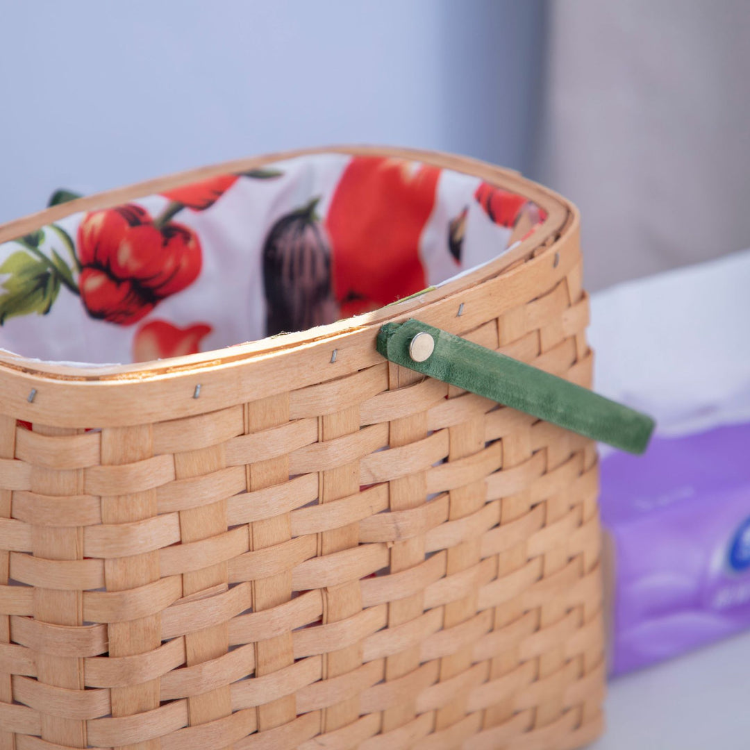 Handgewebter Marktkorb mit Futter Karnz