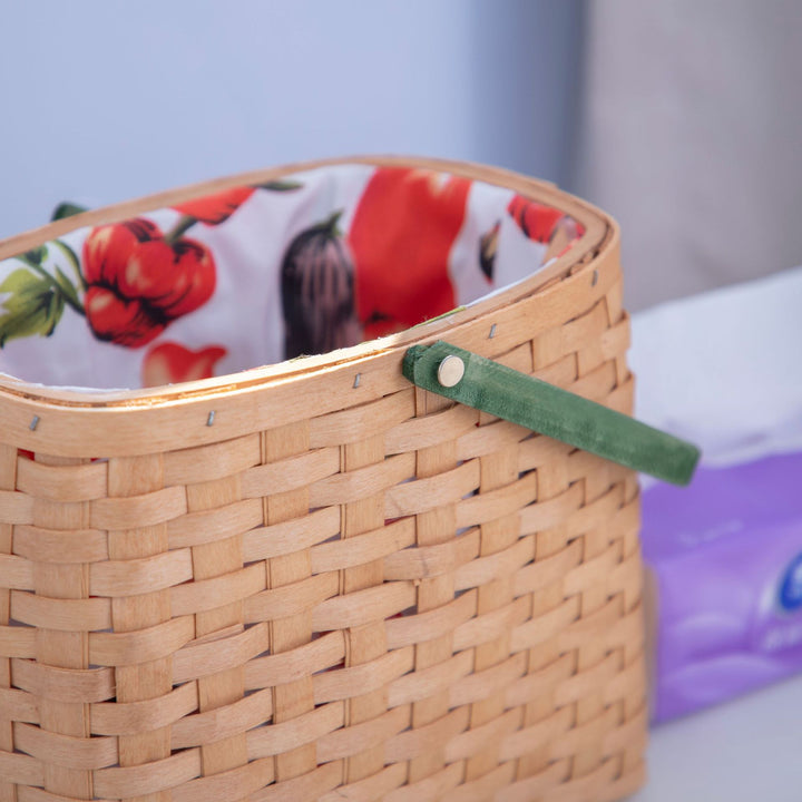 Handgewebter Marktkorb mit Futter Karnz