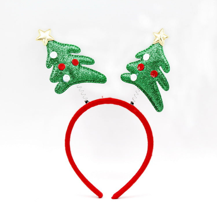 Festlicher Weihnachts-Haarreif mit lustigen Weihnachtsmannfiguren