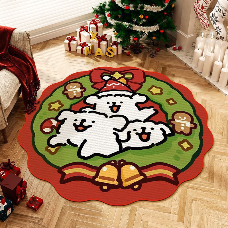 Weihnachtsmotiv runder Teppich für Zuhause