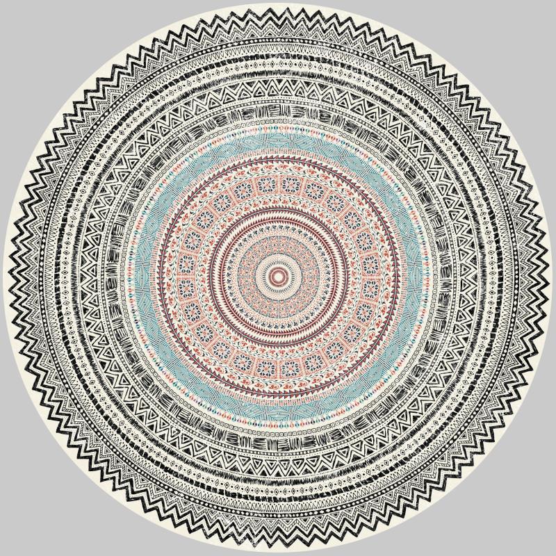 Runder geometrisches Muster Bereichsteppich