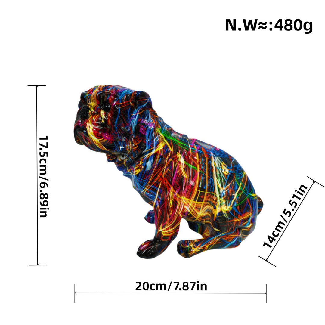 Kunstvolle Bulldoggen Figur Karnz