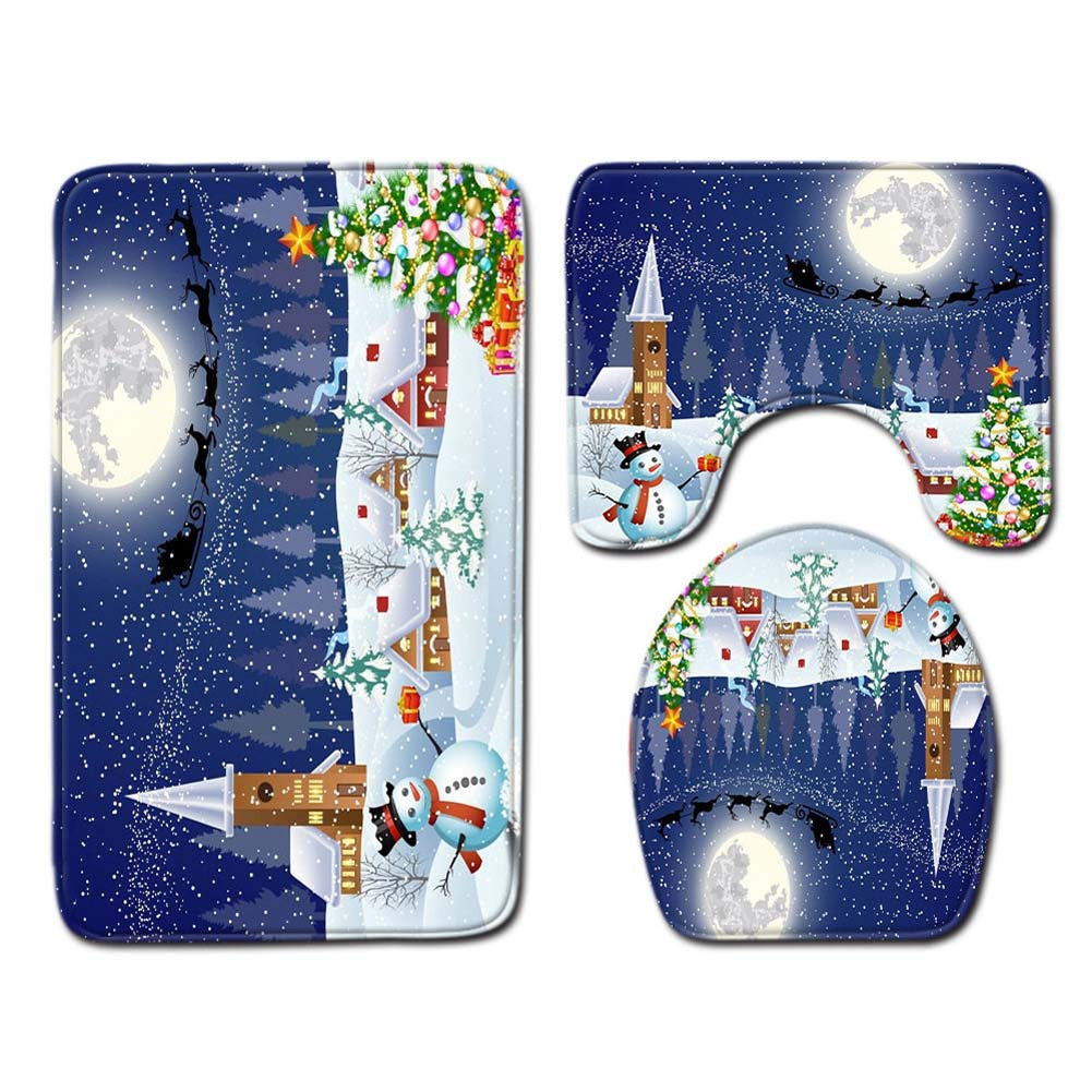 Weihnachts-Themen Badezimmermatte Set