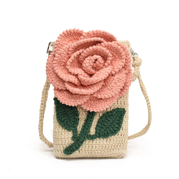 Gehäkelte Sonnenblumen-Schultertasche