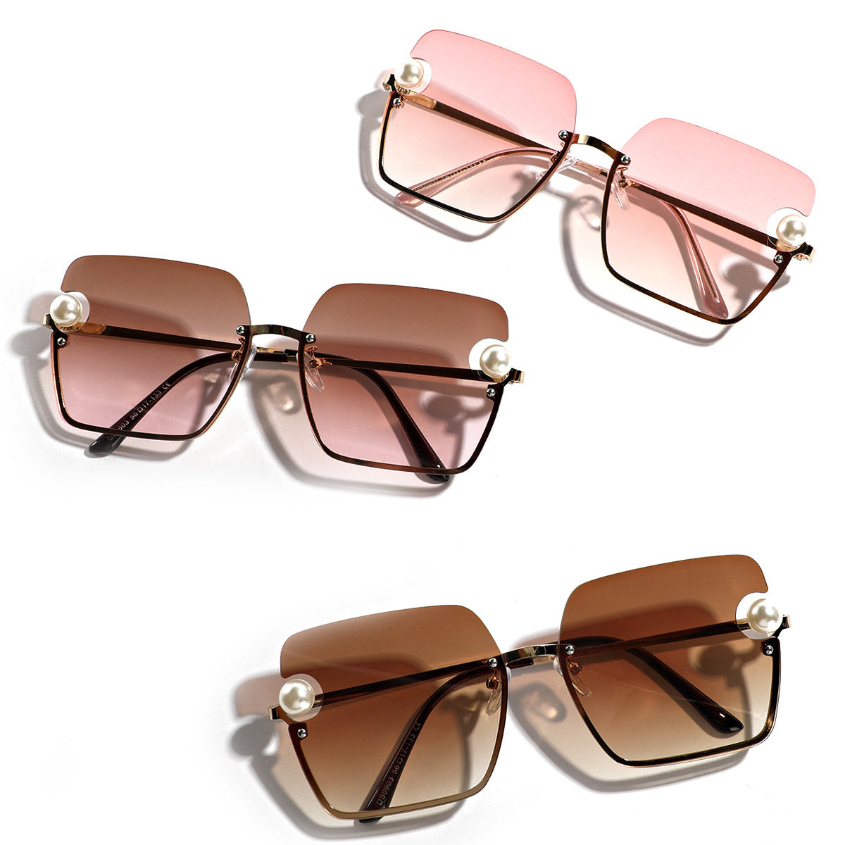 Damen quadratische Sonnenbrille mit elegantem Transparenzrahmen Karnz