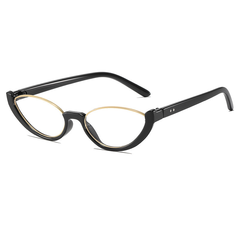 Retro-inspirierte klare Rahmen Cat Eye Sonnenbrille Karnz