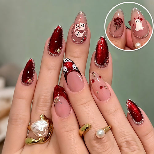 Künstlerisches Halloween-Themen Press-On Nagelset 1790738645