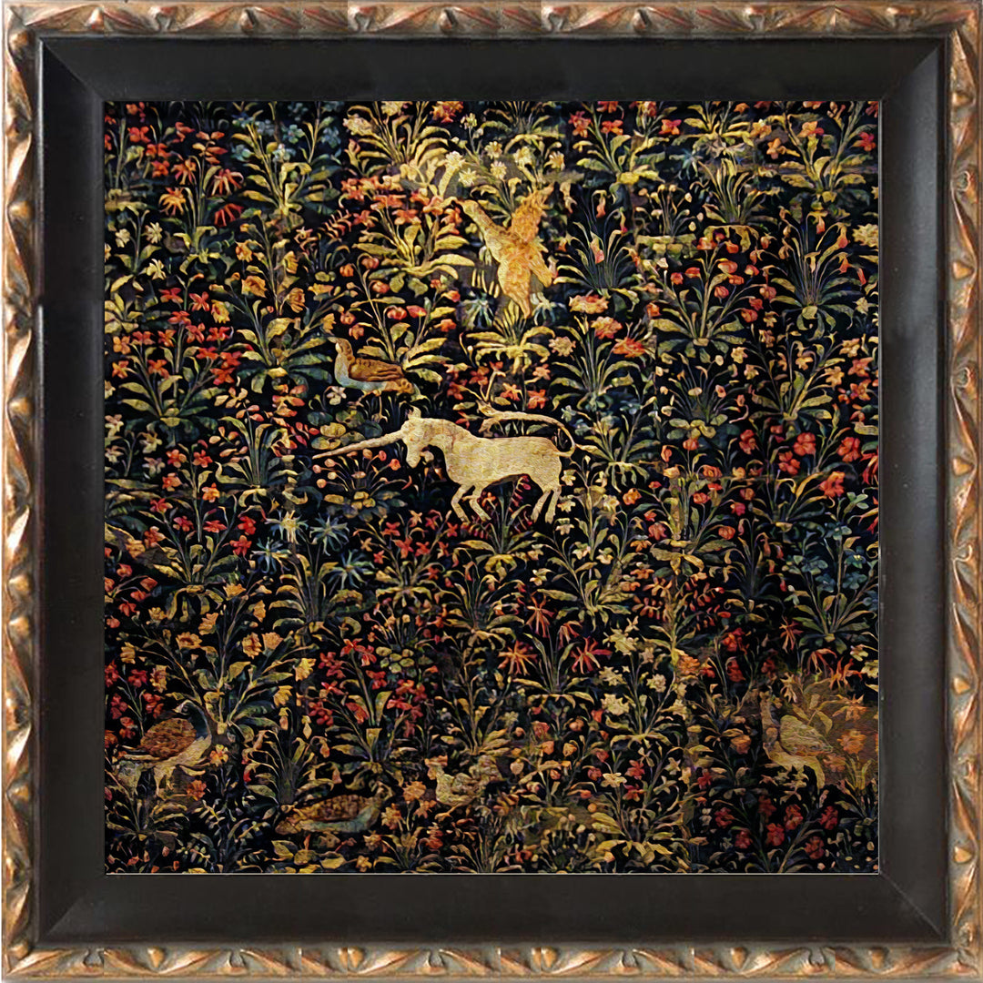 Dekoratives Gerahmtes Einhorn-Wandteppich Kunstwerk