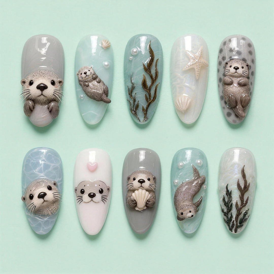 3D Tier-Themen Press-On Nagelkunst Set Karnz