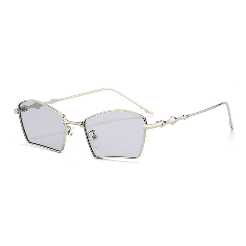 Damen trendige Sonnenbrille mit geometrischem Rahmen und gradienten Gläsern Karnz