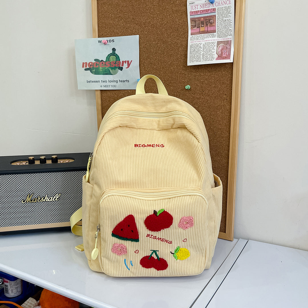 Stylische Bestickte Obstmuster Rucksack Karnz