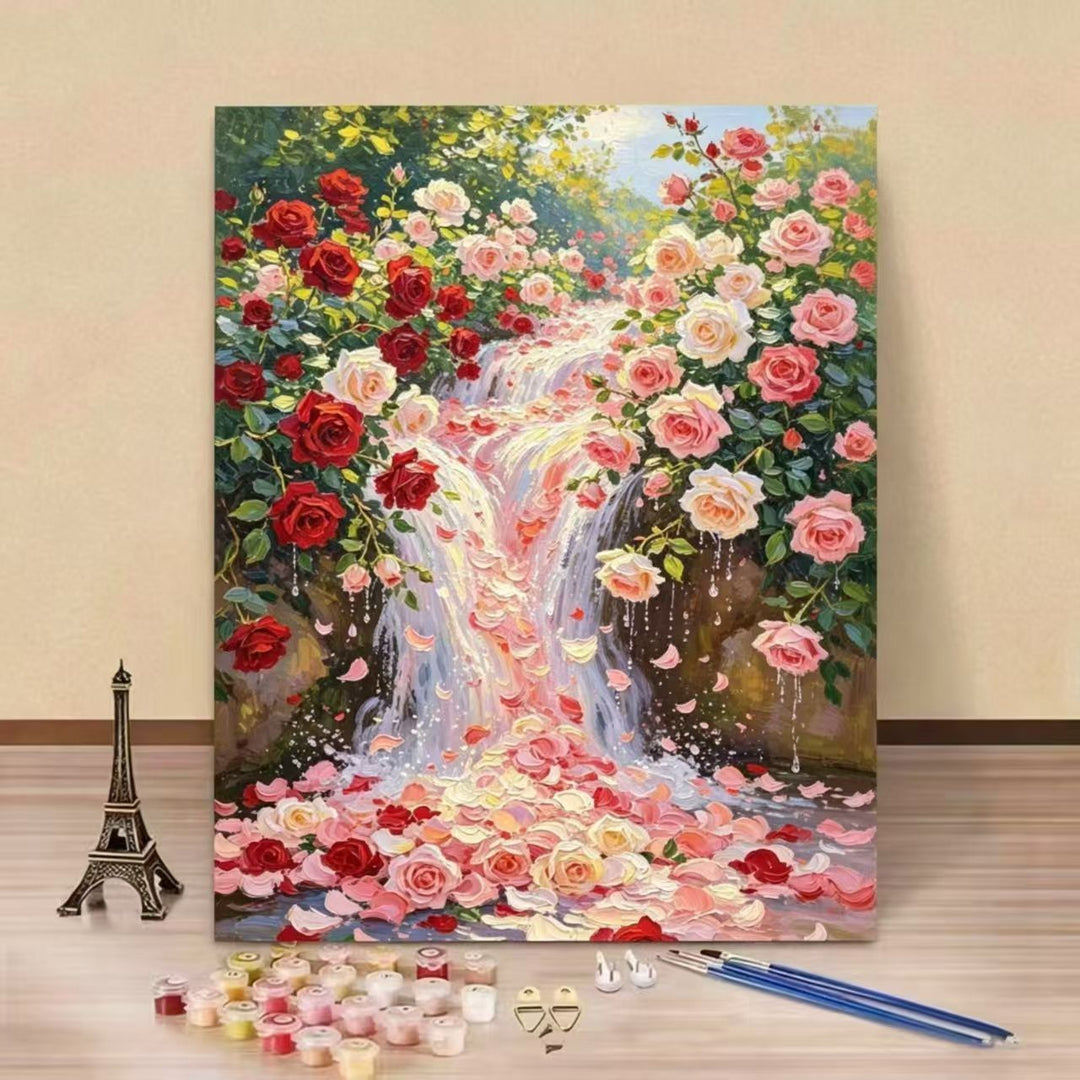 DIY Rosen-Themen Malen nach Zahlen Leinwand Kunstkit Karnz