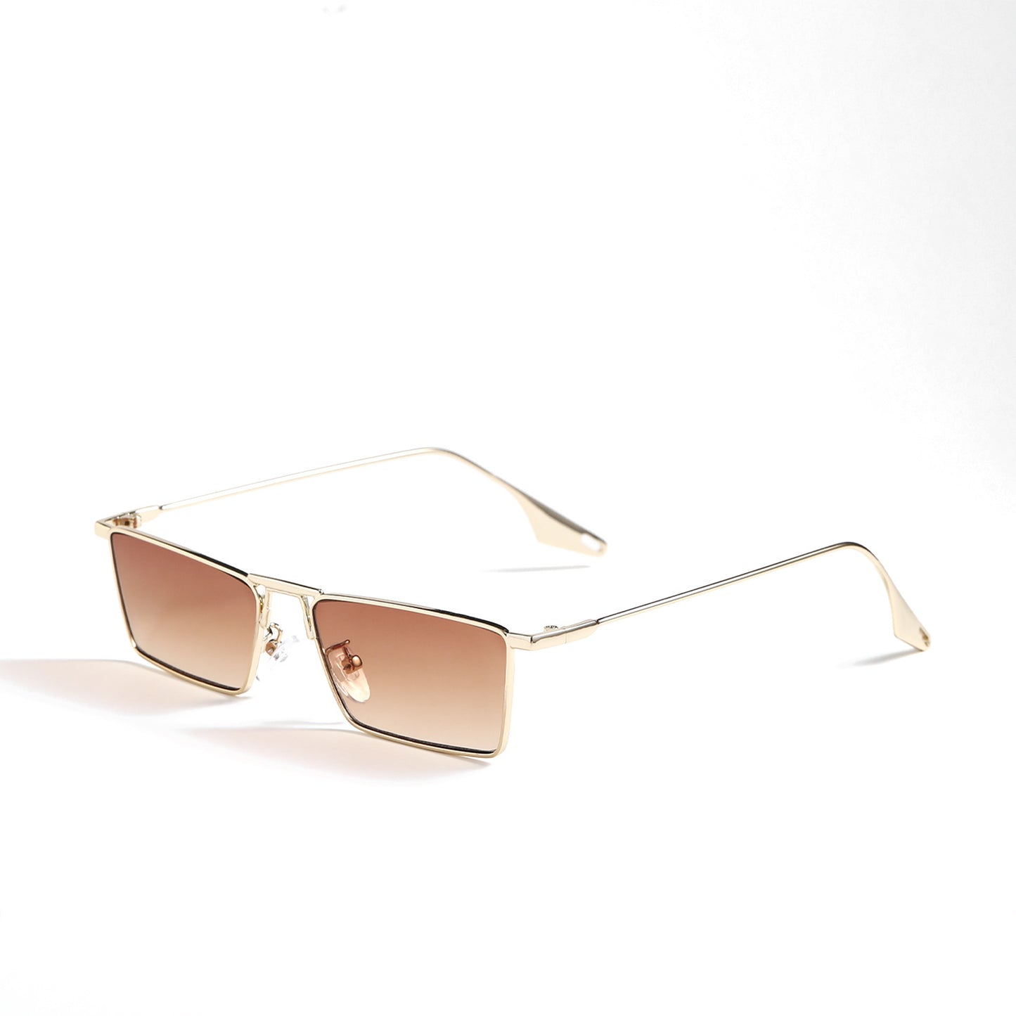 Damen elegante geometrische Sonnenbrille mit stylischem Metallrahmen Karnz