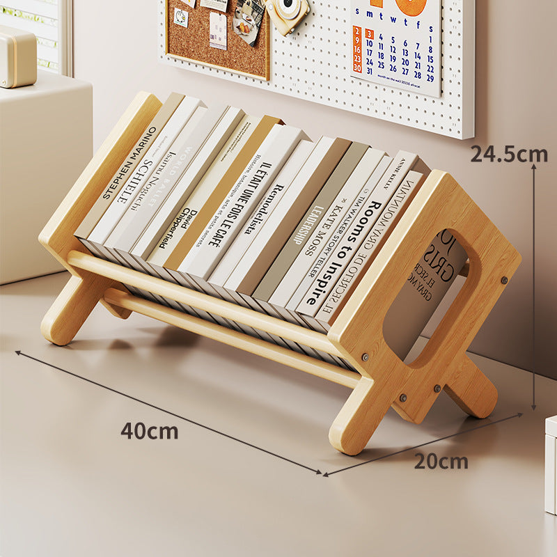 Abgewinkelter Bambus-Desktop-Buch- und Zeitschriftenständer mit rutschfesten Stäben
