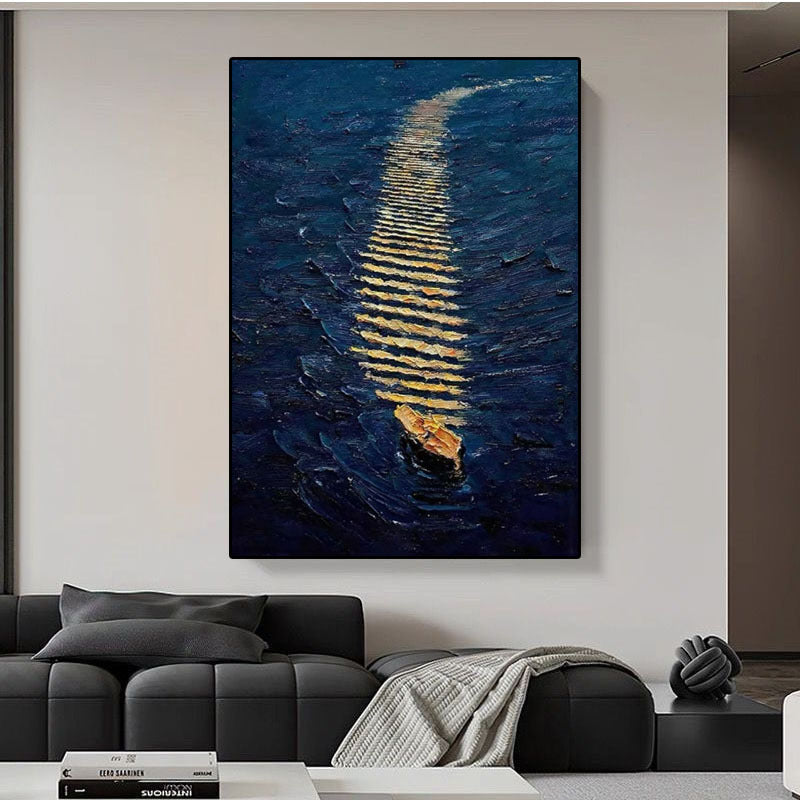 Maritim inspiriertes Leinwandkunstwerk