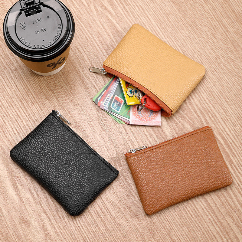 Premium Leder Reißverschluss Münztasche