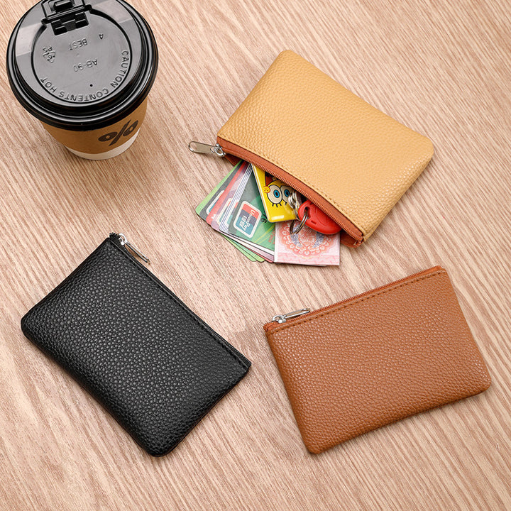 Premium Leder Reißverschluss Münztasche
