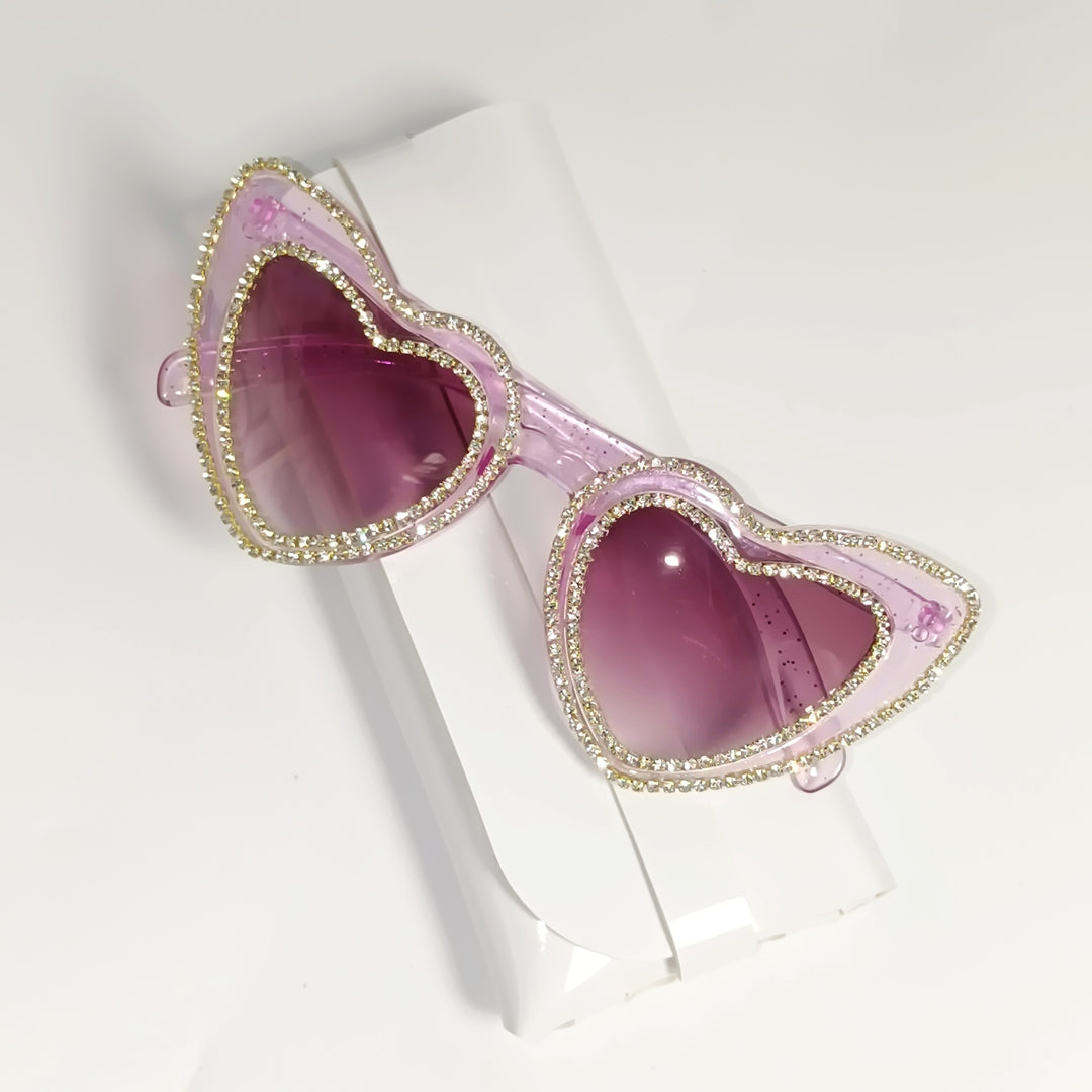 Rhinestone-beschmückte herzförmige Sonnenbrille Karnz