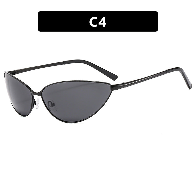 Damen Cat-Eye Sonnenbrille mit modischem Metallrahmen Karnz