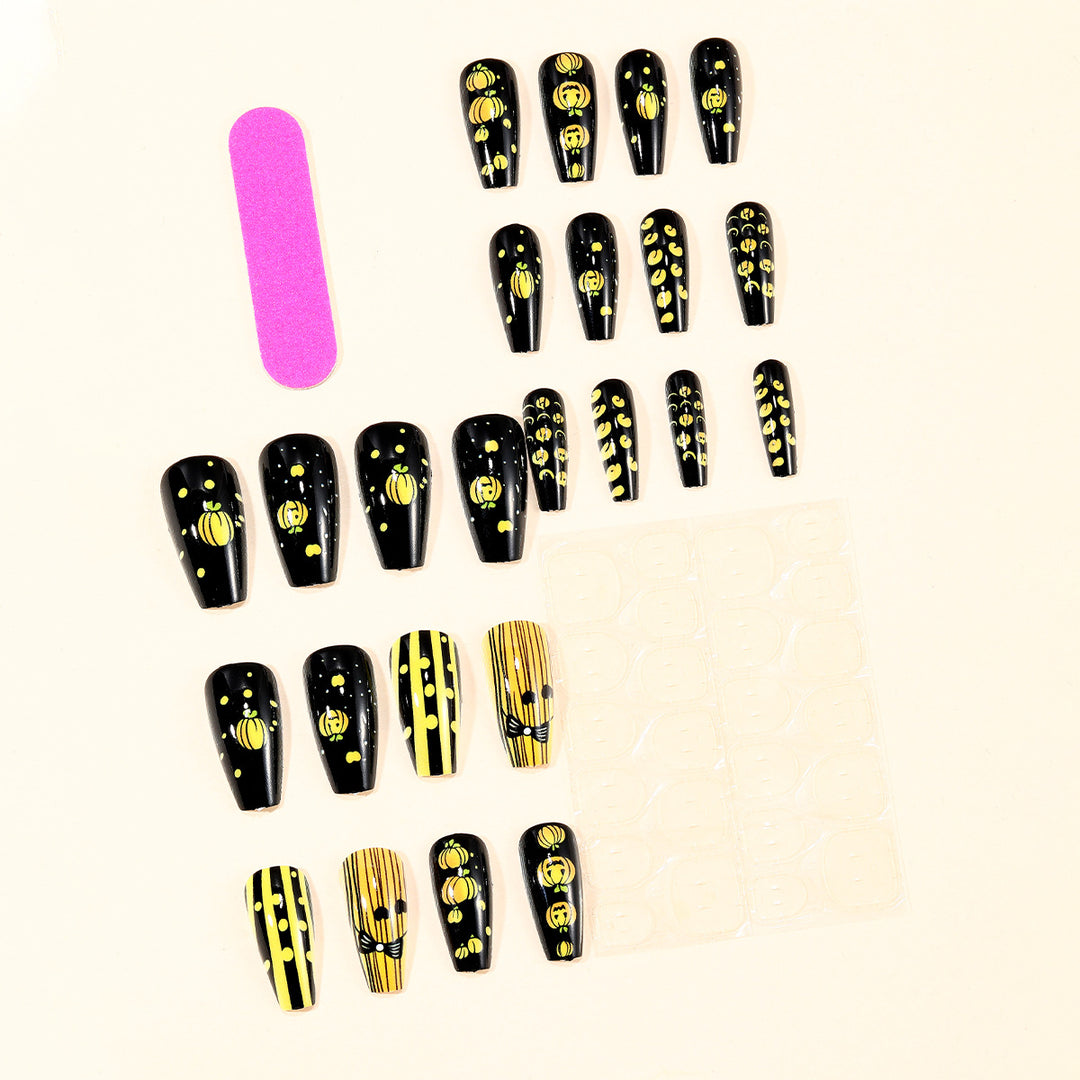 Festliche Halloween Kürbis Nagelkunst Extensions Karnz