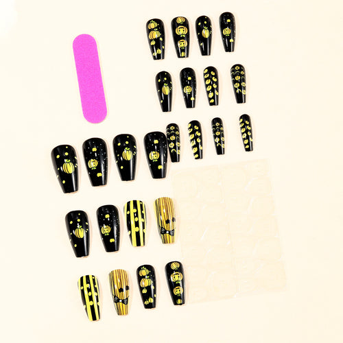 Festliche Halloween Kürbis Nagelkunst Extensions Karnz