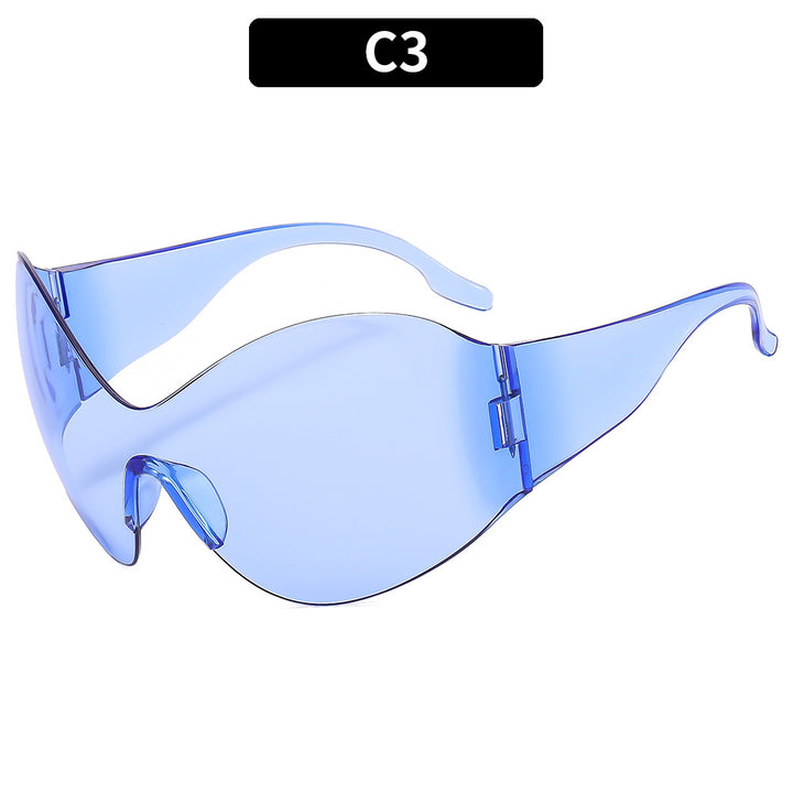 Futuristische Vollrahmen-Schild-Sonnenbrille